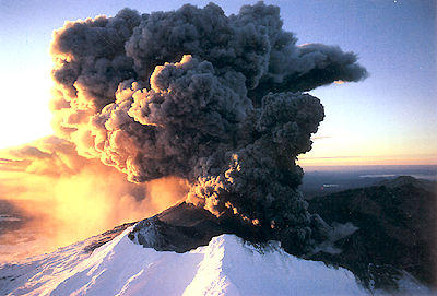 Sunset Eruption, Mt Ruapehu Poster